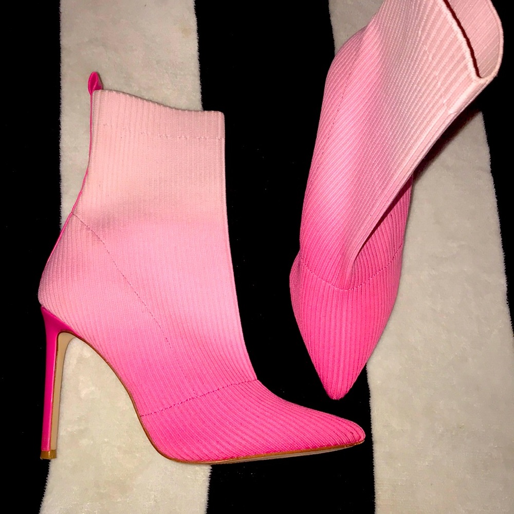 Classy, Sassy, Sheik Hot pink and White Ombré Spring bootie. Turn heads!